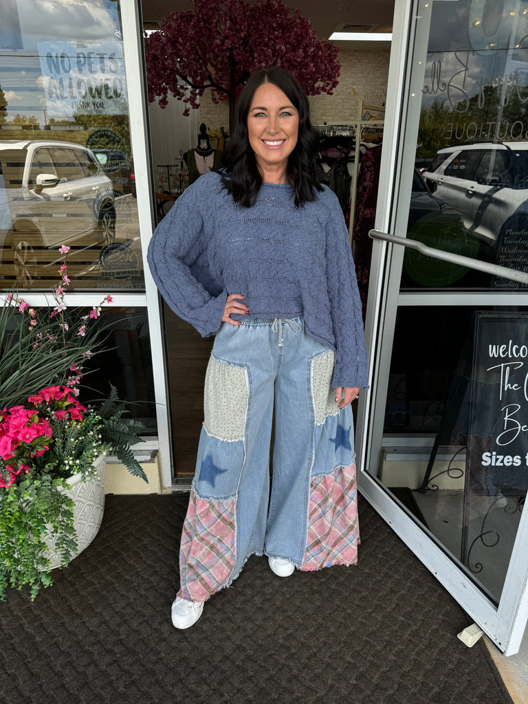 POL Patchwork Tiered Wide Leg Pants - The Gypsy Belle Boutique