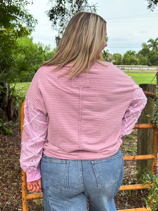 Good Luck Babe Orchid Stripe Top OVERSIZED
