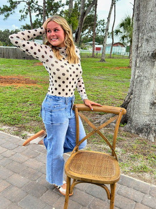 Easel Dots Dots Dots IVORY Mesh Layering Top
