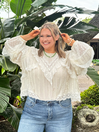 POL Cream Frills Southern Belle Top
