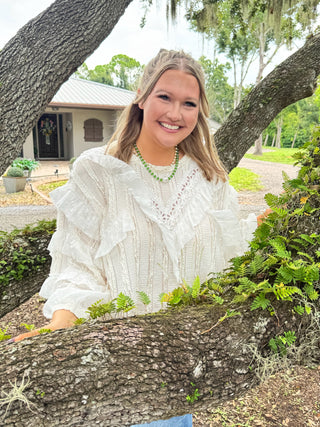 Alternate view of POL Cream Frills Southern Belle Top
