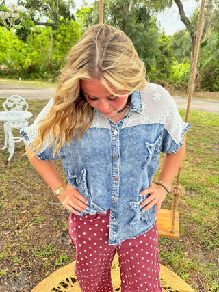 Alternate view of Stella Embroidered Star Denim Top
