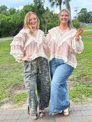 Alternate view of POL Pink Frills Southern Belle Top
