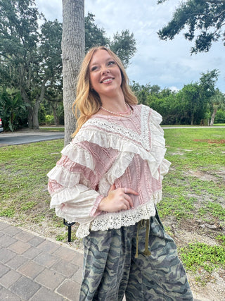 Alternate view of POL Pink Frills Southern Belle Top
