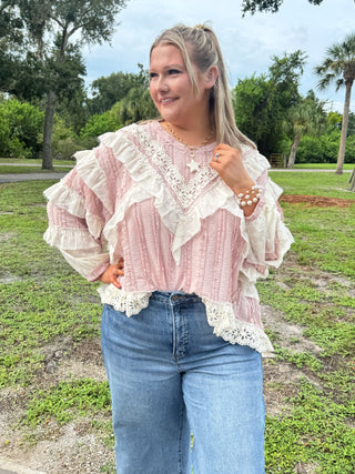 Alternate view of POL Pink Frills Southern Belle Top
