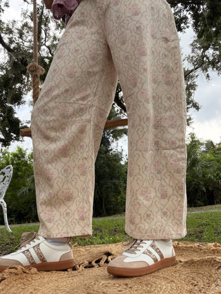 Vintage Baroque Floral Gypsy Fit Pants
