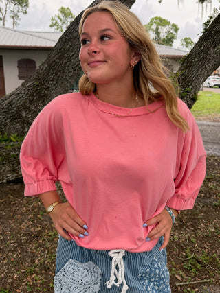 Gotta Have It CORAL PINK Dolman Top
