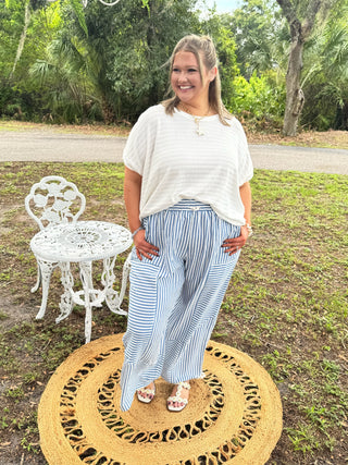 Alternate view of Have It Your Way White Textured Dolman Top
