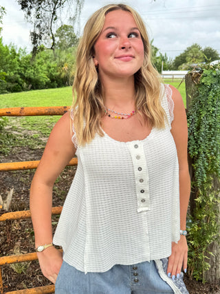 POL Ivory Sleeveless Everything Top

