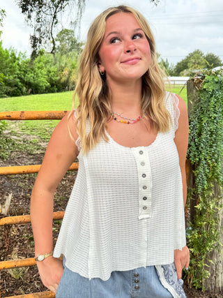 Alternate view of POL Ivory Sleeveless Everything Top
