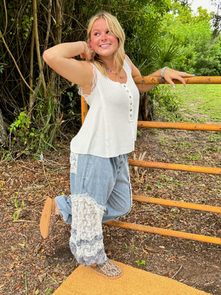 Alternate view of POL Ivory Sleeveless Everything Top
