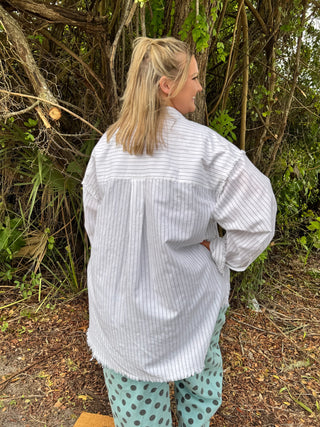 Alternate view of Drove All Night Pinstripe Boho Oxford
