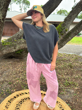 Alternate view of Time for Bonbons Pink Knit Pants

