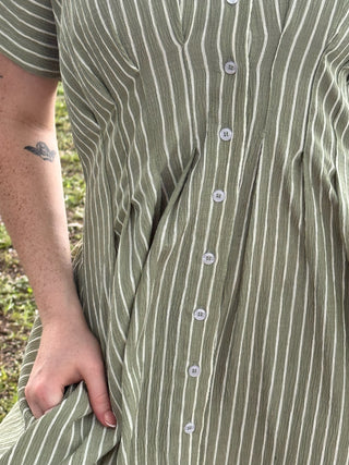 Alternate view of Summer in Sage Button Front Dress
