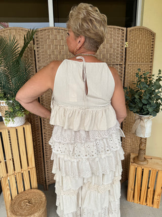 Rhapsody in Ruffles Linen Blend Top
