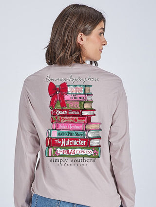Simply Southern Long Sleeve Christmas Books Tee  One More Chapter Please