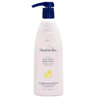 Noodle & Boo Soothing Body Wash 16oz bottle with pump, ideal for sensitive skin; gentle, moisturizing bath time essential.
