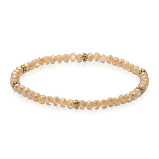 Sahara gold faceted beaded bracelet with gold-tone spacer accents.
