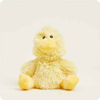 Warmies Duck Junior Microwavable Plush in yellow, perfect for soothing warmth and comfort, suitable for kids and adults.