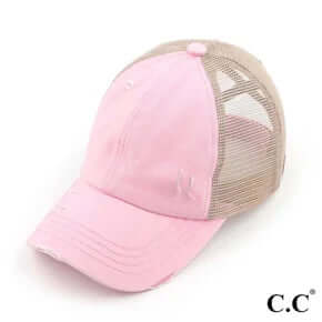Light pink hat with customizable initials from This Hat Bar, featuring stylish embroidery and adjustable fit for all-day comfort.