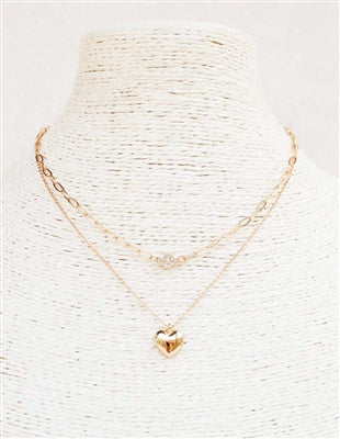 Gold Dainty Heart Layered 16"-18" Necklace - The Gypsy Belle Boutique