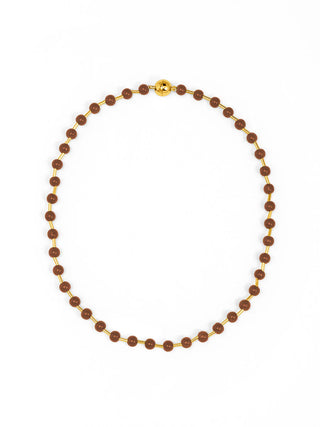 Brown Glass Bead Magnetic Necklace
