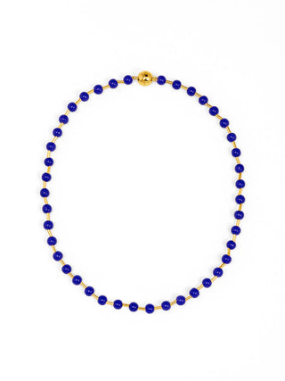 Cobalt Blue Glass Bead Magnetic Necklace
