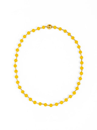 Yellow Glass Bead Magnetic Necklace
