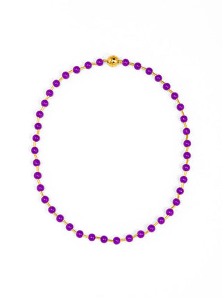 Purple Glass Bead Magnetic Necklace
