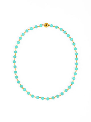 Turquoise Glass Bead Magnetic Necklace

