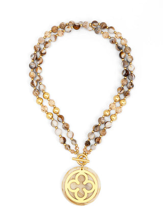 Florence Beige 2-in-1 Toggle Necklace

