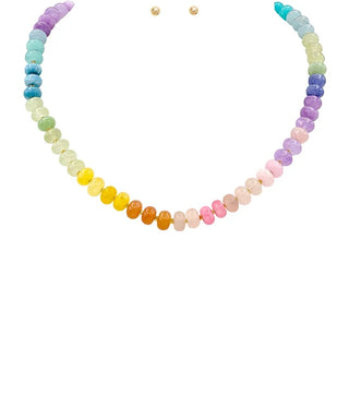 Rondelle Stone Candy Magnetic Necklace
