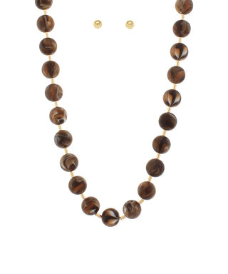 Chocolate Truffle Swirl Bead Magnetic Necklace
