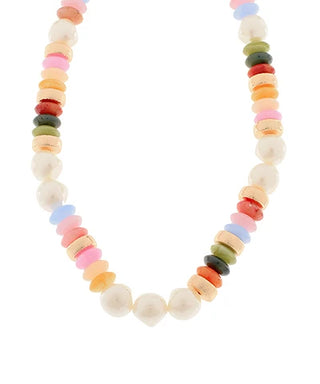 Pearl Rondelle Candy Bead Magnetic Necklace
