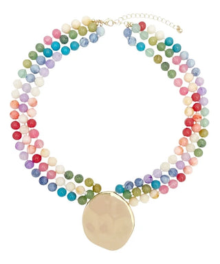 Tres Bella 3 Strand Magnetic Necklace with Gold Pendant
