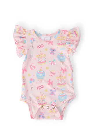 Off to the Circus Flutter Slv Girl Bodysuit
