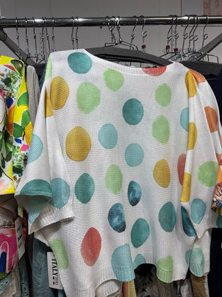 Carnival Dot Batwing Top
