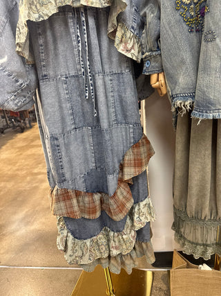 I'm the Problem Patchwork Ruffle Skirt
