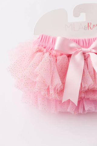 Alternate view of Pink & Gold Ruffle Tutu Bloomer
