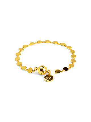 Gold Dot Disc Magnetic Closure Bracelet