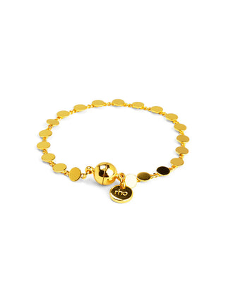 Gold Dot Disc Magnetic Closure Bracelet
