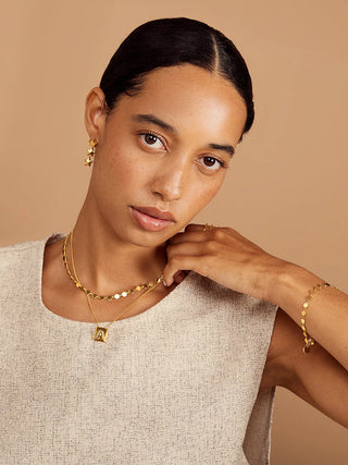 Alternate view of Gold Dot Disc Magnetic Closure Bracelet
