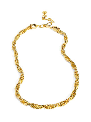 Alternate view of Gold Braided Twisted Link Necklace
