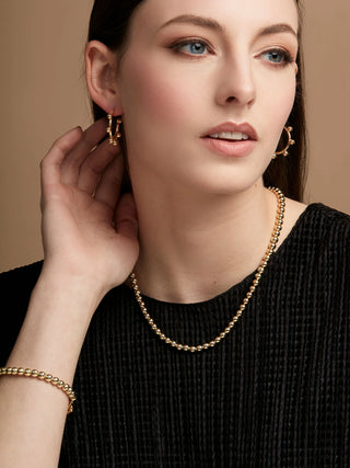 Alternate view of Gold Beaded Collar Necklace
