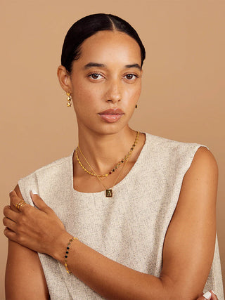 Gold Dot Disc Magnetic Closure Necklace
