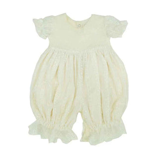 Haute Baby Mary Catherine Ivory Infant Bubble Romper