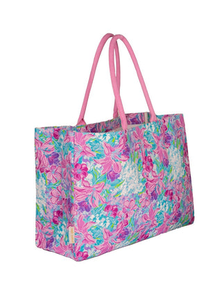Seaside Pink Floral Tote Bag