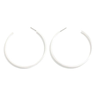 Silver square tube hoop drop earrings with sleek design, perfect for a modern and elegant look.