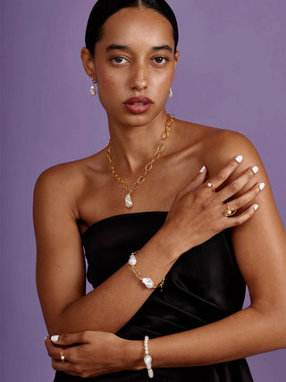 Alternate view of Baroque Pearl Drop Pendant Necklace
