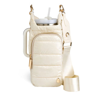 IVORY GLOSSY HydroBag® HANDLE™ Purse w/ Crossbody Strap